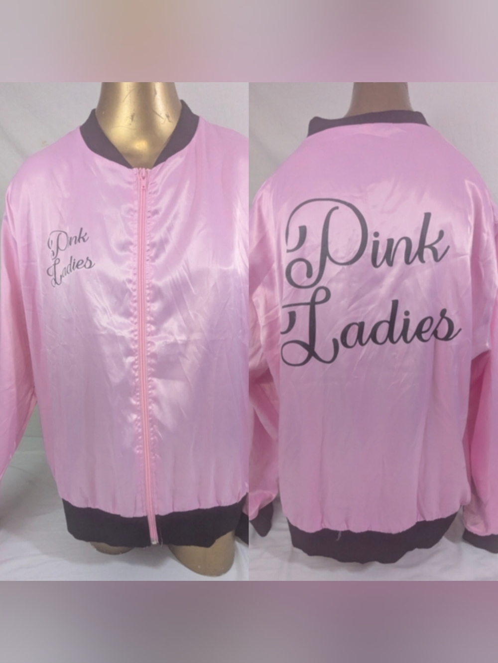 Pink Ladies Pink Satin Bomber Jacket Happy Days Grease XL